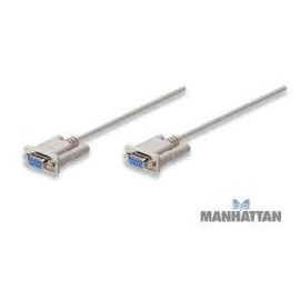 CABLE NULL MODEM DB9 HEMBRA A DB9 HEMBRA, 1.8 MTS GRIS