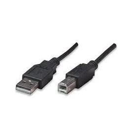 CABLE USB MANHATTAN DE ALTA VELOCIDAD, USB 2.0 A MACHO - USB 2.0 B MACHO, 1.8 METROS, NEGRO, 333368