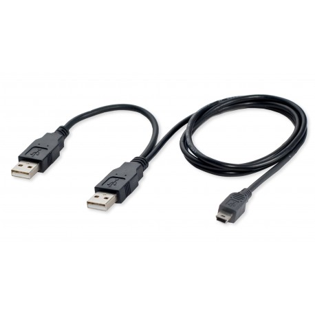 CABLE USB V2.0 A MINI B 5 PINES DUAL COLOR NEGRO