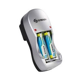 CARGADOR DE BATERIAS STEREN AA Y AAA CON 2 BATERIAS AAA CRG-005