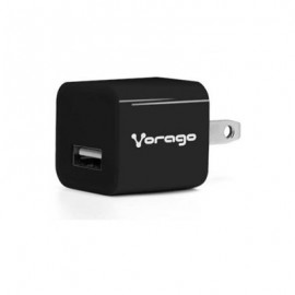 CARGADOR DE PARED VORAGO, 1 PUERTO, 1.0A, USB 2.0, NEGRO, AU-105-V2-BK