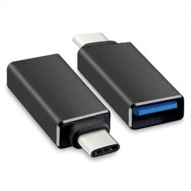 ADAPTADOR BROBOTIX USB-C MACHO - USB HEMBRA NEGRO 651480