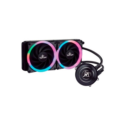 ENFRIAMIENTO LIQUIDO YEYIAN VATN 2400 PARA CPU, 2 VENTILADORES, 600 -1800 RPM, RGB, WC2400