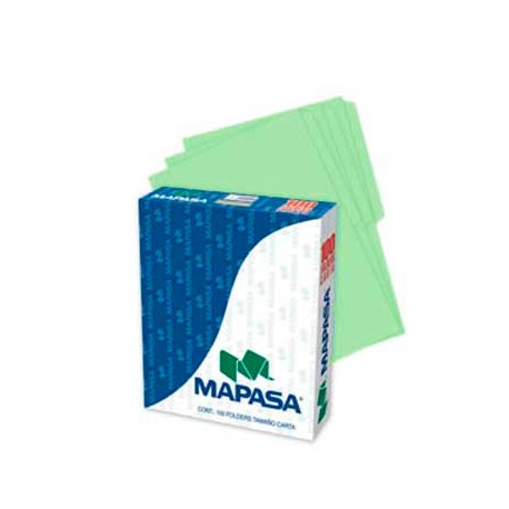 FOLDER MAPASA VERDE CARTA C/100