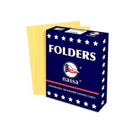FOLDER NASSA PREMIUM CARTA CANARIO C/100 PIEZAS PC1005
