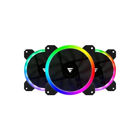 KIT DE VENTILADORES GAME FACTOR OPTICAL FKG400 EGB, 120MM, 1500RPM, 3 PIEZAS, NEGRO