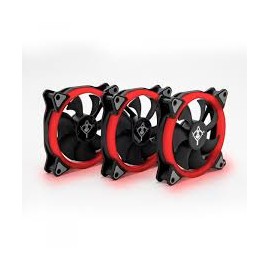 KIT DE VENTILADORES YEYIAN TYPHOON YCT-050720R, 120MM, 1500RPM, 3 PIEZAS, ROJO