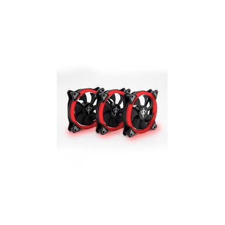 KIT DE VENTILADORES YEYIAN TYPHOON YCT-050720R, 120MM, 1500RPM, 3 PIEZAS, ROJO