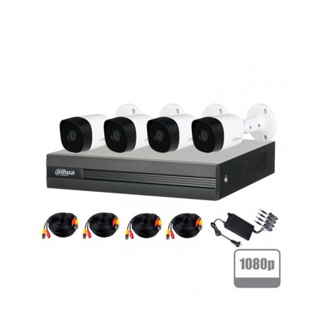 KIT DE VIGILANCIA DAHUA 4 CAMARAS/4 CANALES 1080P HD, HDMI/VGA, DH-KIT/XVR1B04/4-B2A21N-0360B