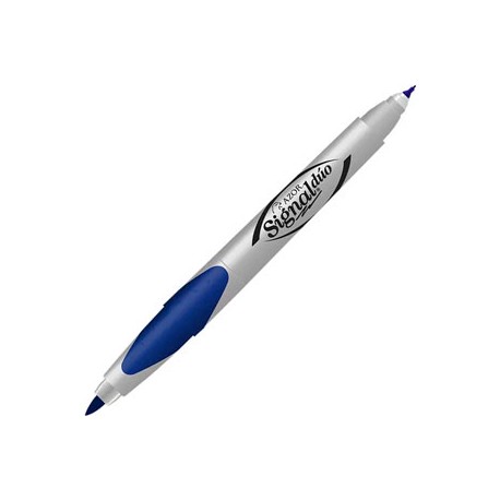 MARCADOR PERMANENTE SIGNAL DUO FINO Y ULTRAFINO AZUL