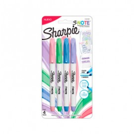 MARCADOR SHARPIE S-NOTE COLORES PASTEL C/4 2133102