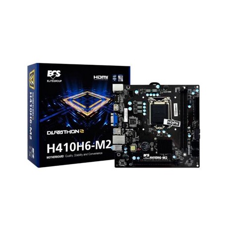 MOTHERBOARD ECS H410H6-M2, MICRO ATX, S-1200, INTEL H410, HDMI, 64GB DDR4