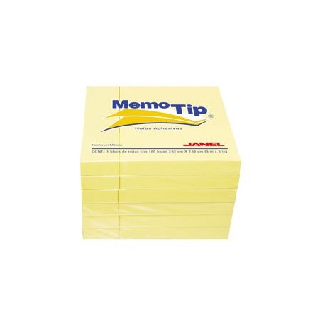 NOTA ADHESIVA MEMO TIP 3 X 3"  C/6 AMARILLO