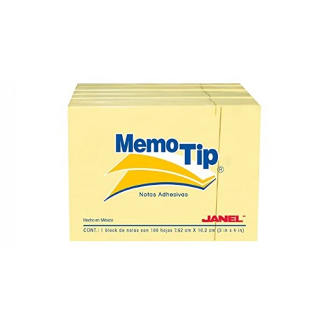 NOTA ADHESIVA MEMO TIP 3 X 4" AMARILLO C/6