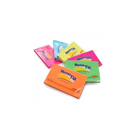 NOTA ADHESIVAS JANEL MEMO TIP NEON 2X3 C/100