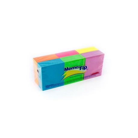 NOTAS ADHESIVAS JANEL MEMOTIP 1.5X2 NEON C/12 BLOCKS 100H C/U