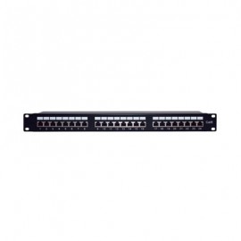 PANEL DE PARCHEO LINKEDPRO CAT6 STP 19'', 24 PUERTOS, 1U, NEGRO, LPPP630