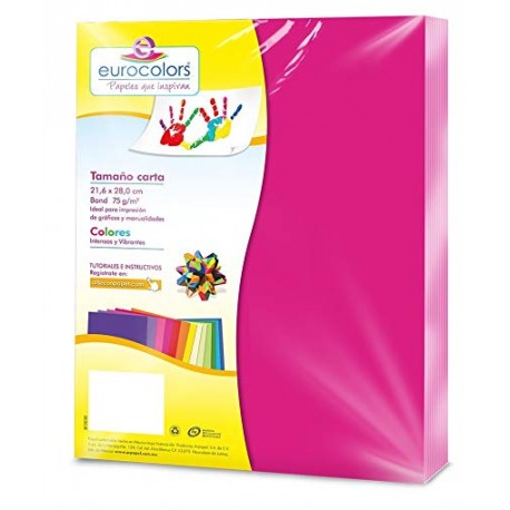 PAPEL CARTA COLOR ROSA VIBRANTE PAQ C/100