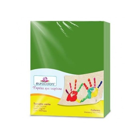 PAPEL CORTADO EUROCOLORS CARTA VERDE BANDERA C/100