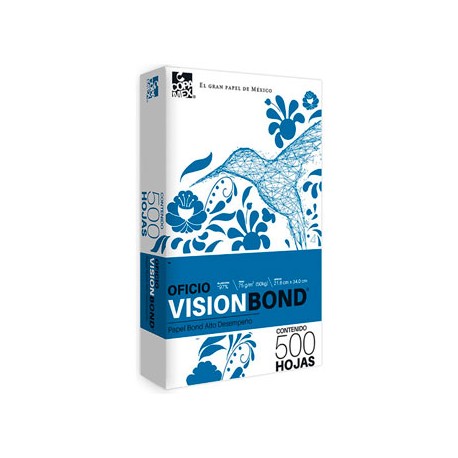 PAPEL VISION OFICIO BOND 75 GRS P/IMPRESORA (500 HOJAS)