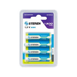 PAQUETE DE PILAS STEREN AA C/4 RECARGABLES BAT-NM-AA
