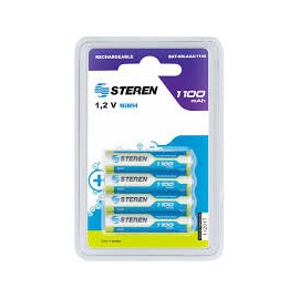 PAQUETE DE PILAS STEREN AAA C/4 RECARGABLES BAT-NM-AAA