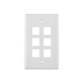 PLACA 2" X 4" DE 6 PUERTOS BLANCO FPSIX-W