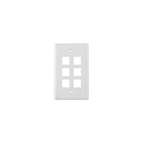 PLACA 2" X 4" DE 6 PUERTOS BLANCO FPSIX-W