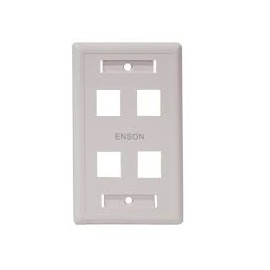 PLACA DE PARED RECTANGULAR PARA 4 CONECTORES RJ45