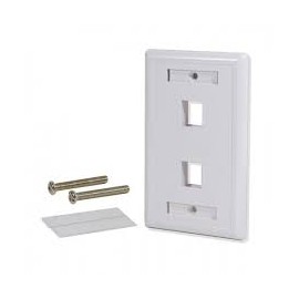 PLACA DE PARED XCASE, 2 CONECTORES RJ45, BLANCO, ACCREDFA05