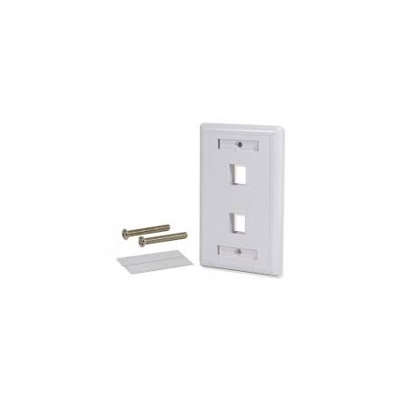 PLACA DE PARED XCASE, 2 CONECTORES RJ45, BLANCO, ACCREDFA05
