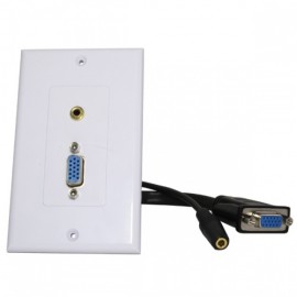 PLACA XCASE DE PARED 1 PUERTO VGA + AUDIO 3.5  BLANCA