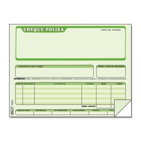 POLIZA CHEQUE ESTRELLA 1/2 CARTA ORIG/COPIA