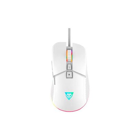 RATON GAMER OCELOT OCM WHITE PEARL, OPTICO, ALAMBRICO, USB, 7200 DPI, BLANCO