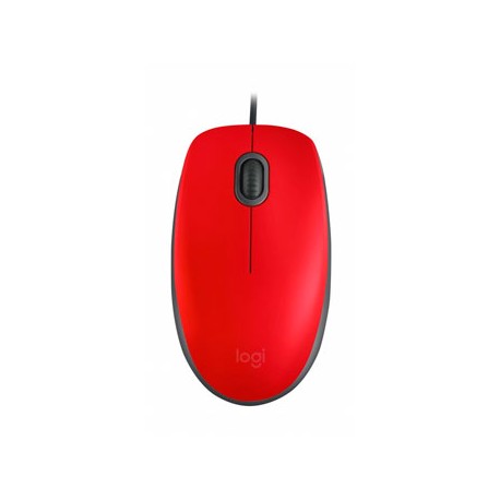 RATON LOGITECH M110 SILENT, ALAMBRICO, USB, ROJO, 910-005492