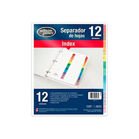 SEPARADOR WILSON JONES 12 DIVISIONES P1348