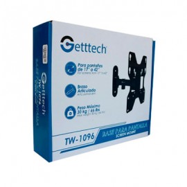 SOPORTE DE PARED GETTTECH TW-1096 PARA LCD DE 14" A 42" HASTA 30 KG NEGRO