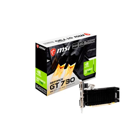TARJETA DE VIDEO MSI NVIDIA GEFORCE GT 730, 2GB GDDR3, HDMI, DVI, VGA, PCIE 2.0, N730K-2GD3H/LPV1, GT730