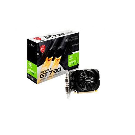 TARJETA DE VIDEO MSI NVIDIA GEFORCE GT 730, 4GB GDDR3, PCIE 2.0, HDMI, VGA, DVI-D, N730K-4GD3/OCV1, GT730