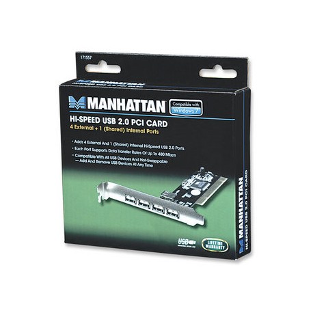 TARJETA PCI USB 2.0 4 PUERTOS MANHATTAN 171557