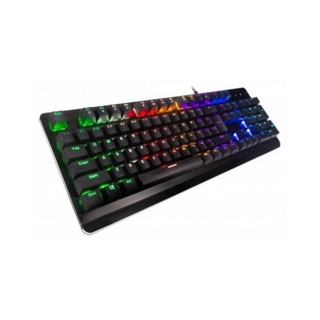 TECLADO GAMER OCELOT GAMING OGMK01 RGB, MECANICO, SWITCH AZUL, ALAMBRICO, NEGRO