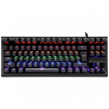 TECLADO GAMER OCELOT OGMK02 RGB, MECANICO, SWITCH AZUL, ALAMBRICO, NEGRO