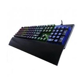 TECLADO GAMER YEYIAN FLARE SERIE 2000 YAT1801, RGB, MECANICO, SWITCH AZUL, NEGRO